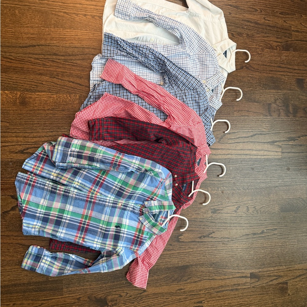 Ralph Lauren Blue Label Kids Plaid and Checkered Shirts - Blue, Red, White